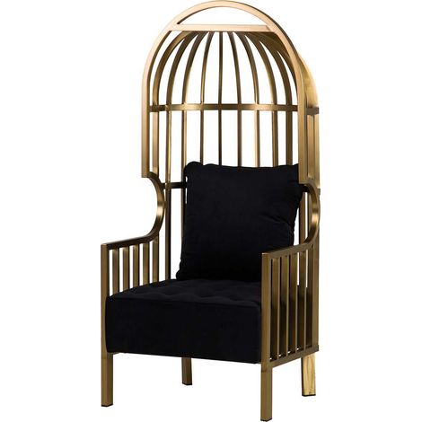 Fauteuil Charleston en acier inoxydable et velours, 68 x 68 x 150 cm