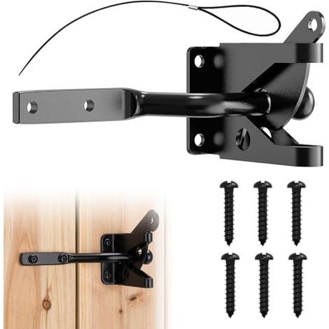 Selbstverriegelnder Torriegel für Gartentore, robuster automatischer Türverschluss mit Zugkabel für Holzzauntore, Gartenhaus-Tür (1/5)