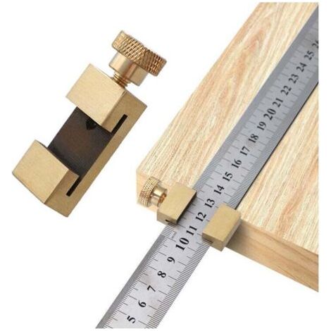 Pair Positionierlineal aus Edelstahl, Linealwerkzeug aus Messing und Stahl, Linealblock, Linealanschlag, 30-cm-Markierungslineal, Markierungswerkzeug, für Holzbearbeitung, Heimwerken, Tischlerei und B