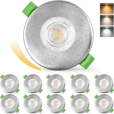 Projecteur LED Encastré 230V Dimmable 60-75mm Forage, Spot LED 7W 770LM Ultra Plat, Spot de Plafond 2700K/4000K/6000K, Luminaire Encastré IP65 pour Salle de Bain Balkon Salon, Blanc 6 Pièces