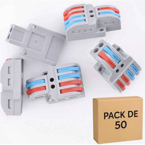 50 bornes à leviers, 2 circuits, 2 entrées-4 sorties 32A, LT-422