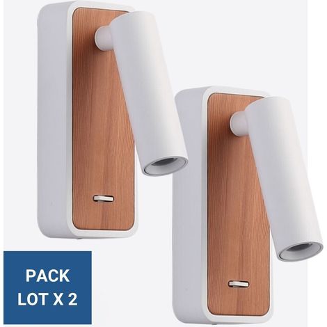 Barcelona Led – Applique liseuse orientable blanche – Lot de 2 – 3W avec puces LED CREE – Éclairage ciblé pour lecture – Montage facile (1/5)