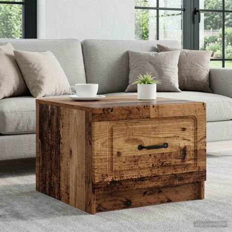vidaXL Tavolino da salotto con cassetto Legno antico 49 x 50 x 37 cm (1/5)