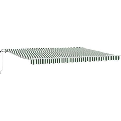 Store banne électrique rétractable, vert et blanc, 450 x 350 cm (1/5)