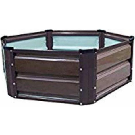 Pflanzkübel Gardiun Grove Hex II Gardiun 124x124x26 cm Platten Achteckige Form Braune