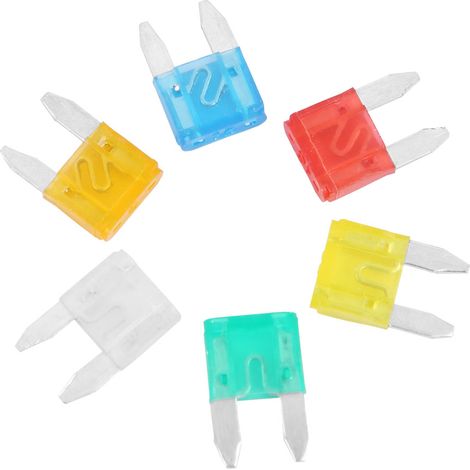 60-teiliges Sortiment an mehrfarbigen Miniatur-Flachsicherungen für Pkw und Lkw (S) (1/5)