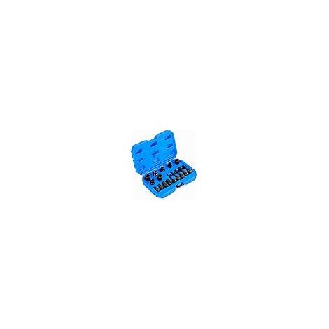 COSTWAY Set di Bussole per Pinze Freno da 16 Pezzi, Kit di Attrezzi per la Regolazione dei Freni con Chiave di Trasmissione da 1/2”, Compatibile con Vari Veicoli, 28 x 7 x 18 cm (Blu) (1/5)