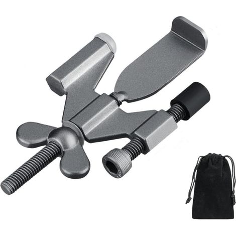 Butée de porte portable et réglable - Idéale pour la sécurité des chambres d'hôtel, pour portes s'ouvrant vers l'intérieur - 1 pièce, grise (1/5)
