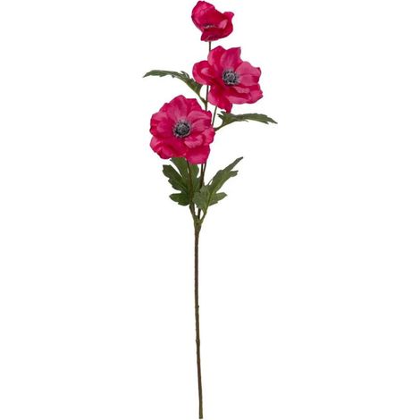 Fleur Artificielle "3 Anémones" 69cm Rose Fuchsia (1/2)
