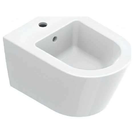 Bidet Zero Sospeso 50x35 cm Monoforo Bianco Lucido Ceramica