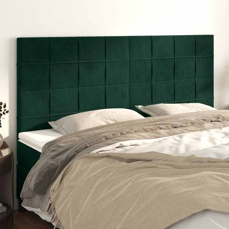 Tête de lit 180 cm en velours vert foncé, hauteur réglable – 180 x 5 x 118/128 cm, 20.5kg - PANGIVO (1/5)
