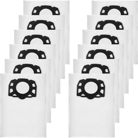 12 sacs d'aspirateur KFI 357 pour Kärcher WD2 Plus / WD3 / KWD1 / KWD2 / KWD3 /WD3.200-WD3.800M/SE4001/SE4002/, adaptés aux aspirateurs eau et poussière pour Kärcher, pour Kärcher2.863-314.0 (1/5)