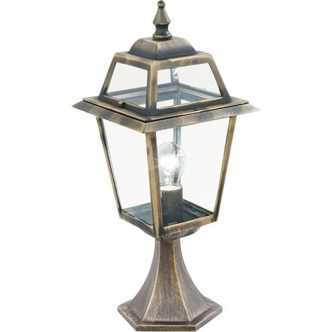 Paletto Da Esterno Vintage-Decò Nuova Orleans Alluminio Nero E Oro 1 Luce E27