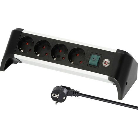 Brennenstuhl 1391040400 Multipresa con interruttore Argento, Nero Schuko 1 pz. (1/5)