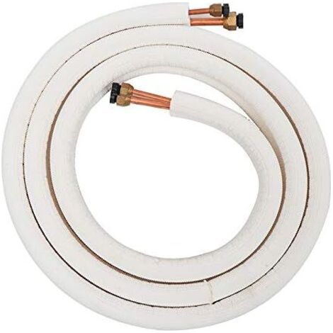 Tuyau en cuivre isolé 3 mètres – Raccords 1/4 et 3/8 pouces – Conduction thermique optimale – Pièce de rechange climatiseur