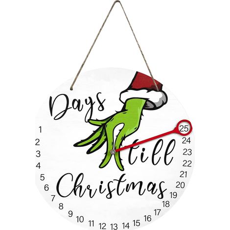 Calendrier De Lavent - Panneau En Bois Massif 30.5 X 30.5 Cm Avec Aiguille En Fer - Décoration De Noël Intérieure Et Extérieure - 1 Pièce (1/5)