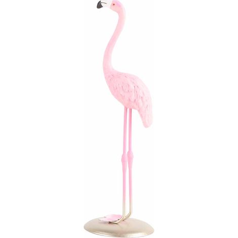 Entzückender rosa Flamingo aus Kunstharz, Tischdekoration fürs Wohnzimmer, Tortenornament, rosa Deko-Objekt. (1/5)