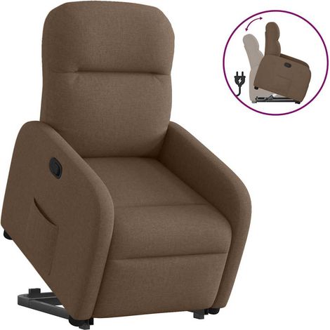 Relaxsessel mit Aufstehhilfe Braun Stoff
