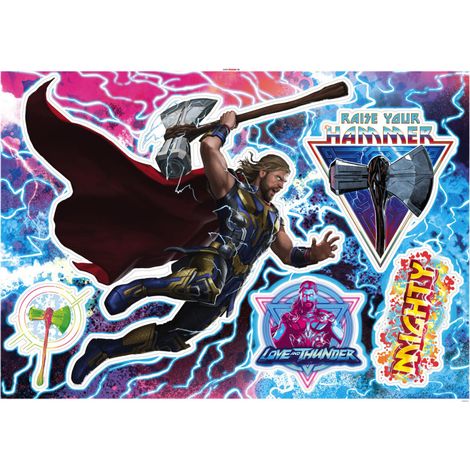Stickers Muraux Marvel - Thor qui brandit Stormbreaker - 50x70 cm (1/2)