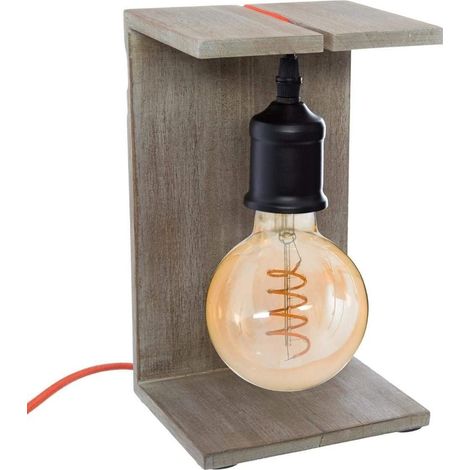 Lampadina Decorativa con Supporto in Legno (1/2)