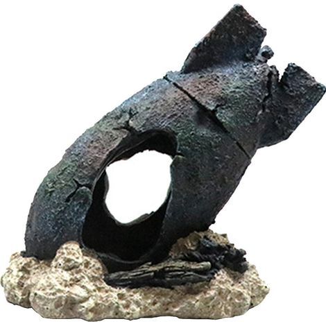 Aquariumdekoration aus Kunstharz: Höhle in Form eines Auslegers, die einen alten Mann darstellt, ideal für Betta-Garnelen. (1/4)