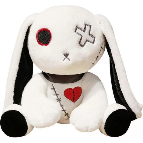 Peluche Lapin 25-26 cm, Lapin Effrayant d'Halloween, Peluche Lapin aux Longues Oreilles, Jouet pour les Fans, Cadeau de Pâques, Noël ou Anniversaire 9,8 cm (1/5)