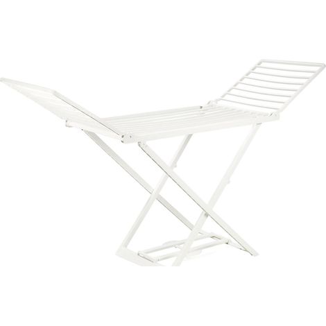 Dmora Faltbare Wäscheleine, Made in Italy, 194 x 58 x 108 cm, Weiße Farbe