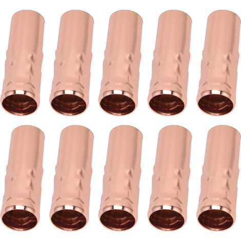 Lot de 10 tubes métalliques E14 pour douilles de bougies, 25 x 80 mm, or rose (1/5)