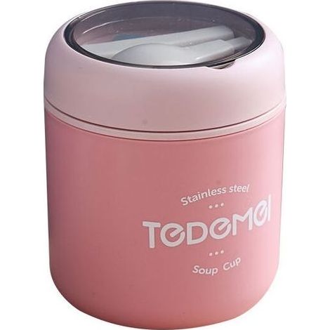 Bote de rangement, gobelet isotherme de 530 ml pour céréales à emporter, bote à lunch, bol à céréales avec cuillère et couvercle pour céréales, café, yaourt, idéal pour l'école, le bureau ou le camp (1/5)