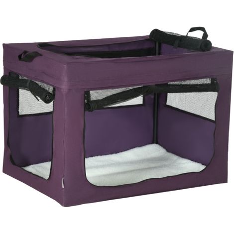 80cm Purple Pet Carrier with Cushion for Small and Medium Dogs - Comfortable Travel Solution (1/5)