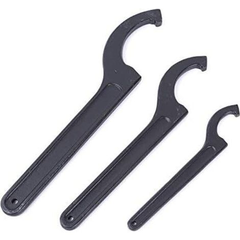 1x Clé à crochet réglable 45-52mm, clés à ergot, clé tricoise universelle, pour la fixation ou le démontage des écrous ronds et des couvercles de compteurs d'eau sur les machines-outils (1/4)