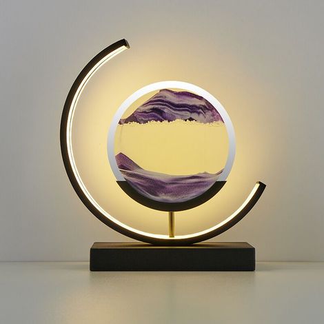 Lampe de table-Quicksand Peinture Lampe de table-Noir + Violet Quicksand (2718cm) Décorations pour la maison Bureau Bureau (1/5)