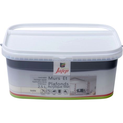 Peinture mur et plafond acrylique mat ivoire  2,5L  Jafep