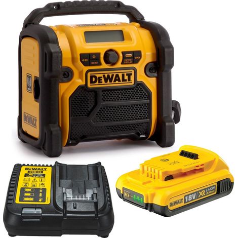 Dewalt DCR020 240v XR Compact DAB Digital Radio + 2.0AH 18v Battery + Charger (1/4)