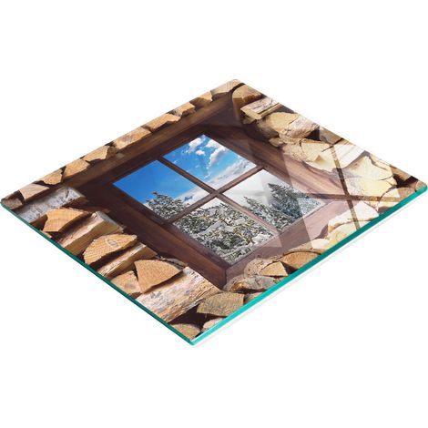 Tablero de vidrio decorativo multifuncional para cocina, ventana de invierno, 60x52 cm