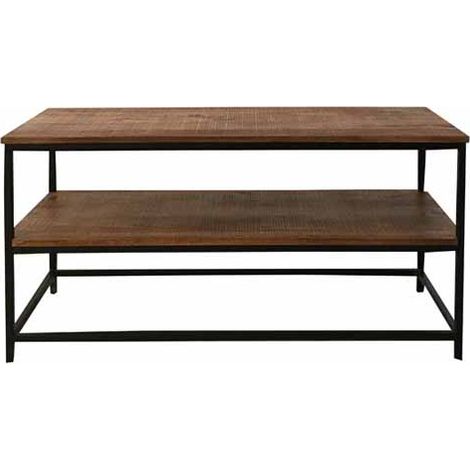 Industrial Plasma TV Unit - Mango Wood/Iron - L45 x W110 x H55 cm - PP Sawn Finish