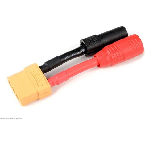 Revtec - Power Adapter Lead - XT-90 Socket AS-150 + XT-150 Plugs - 10AWG Silicone Wire - 1 pc