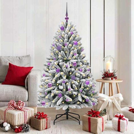 Künstlicher Weihnachtsbaum Grün und Weiß 150 cm PVC und Metall (1/5)