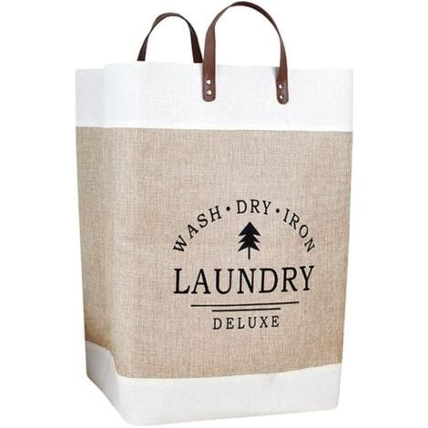 Sollbry Grand panier à linge, panier à linge, rangement de jouets et de vêtements pour chambres et salles de bain, pliable (1/4)