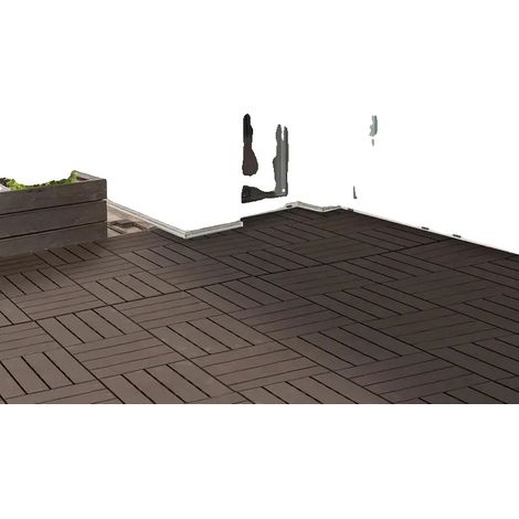 Baldosas para terraza, diseño entrelazado, fácil instalación, T1003-01-06793 (1/2)