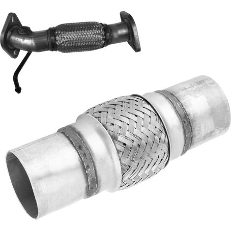 Edelstahl-Geflechtauspuffrohr 2,25 x 8 Zoll, 57 mm x 200 mm (Lieferung in einem Karton) (1/5)
