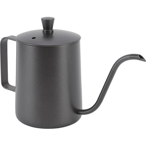 Bouilloire à café filtre en acier inoxydable, bec verseur étroit, col de cygne, 350 ml, PTFE noir (1/5)