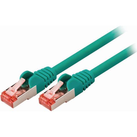 Cable reseau cat6 rj45 male rj45 male sftp 100 m rond lszh vert enveloppe