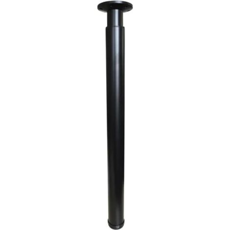 Pied de meuble cylindrique réglable 700 à 1100 mm – Aluminium noir – Platine 110x110 mm – Diamètre supérieur 50 mm – Résistance à la corrosion – Cime