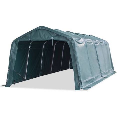 Removable Livestock Tent PVC 550 g/m² 3.3x8 m Dark Green vidaXL (1/5)