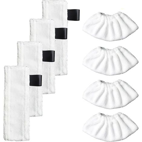 CSPARKV Chiffon de Nettoyage de Rechange pour Nettoyeur à Vapeur Karcher EasyFix SC2, SC3, SC4, SC5 (4 Cleaning Cloth + 4 Cloth Pad)