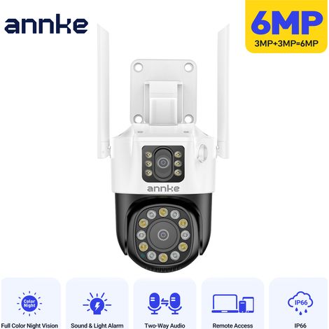 ANNKE 6MP WLAN-Überwachungskamera für den Außenbereich mit 300° Schwenk- und 90° Neigebereich, intelligenter Dual-Light-Nachtsicht und Zwei-Wege-Audio
