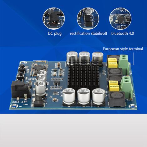 TPA3116D2 Zweikanal-Bluetooth-4.0-Digital-Audioverstärkerplatine mit Acrylgehäuse (1/5)