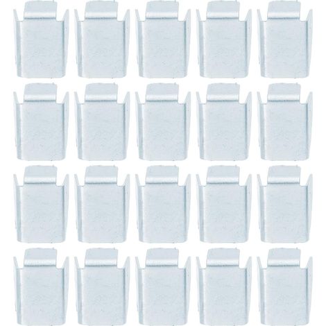 20 pièces Taquets Métalliques pour Étagères Supports Robustes pour Cloisons et Armoires de Bureau Clips de Fixation pour Panneaux et Installation Facile (1/5)