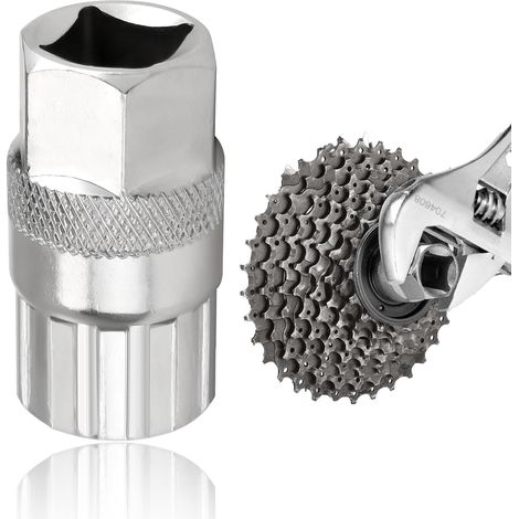 Outil de Réparation et Retrait de Roue Libre pour Vélos,Cassette Demonte Douille, Acier Carbone Durable, pour Cassette de 6,7,8,9,10,11 Vitesses, (1/5)
